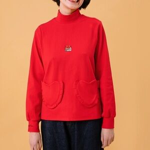 Kina and Tam Loveshack Top (Red Turtleneck) - Size XL